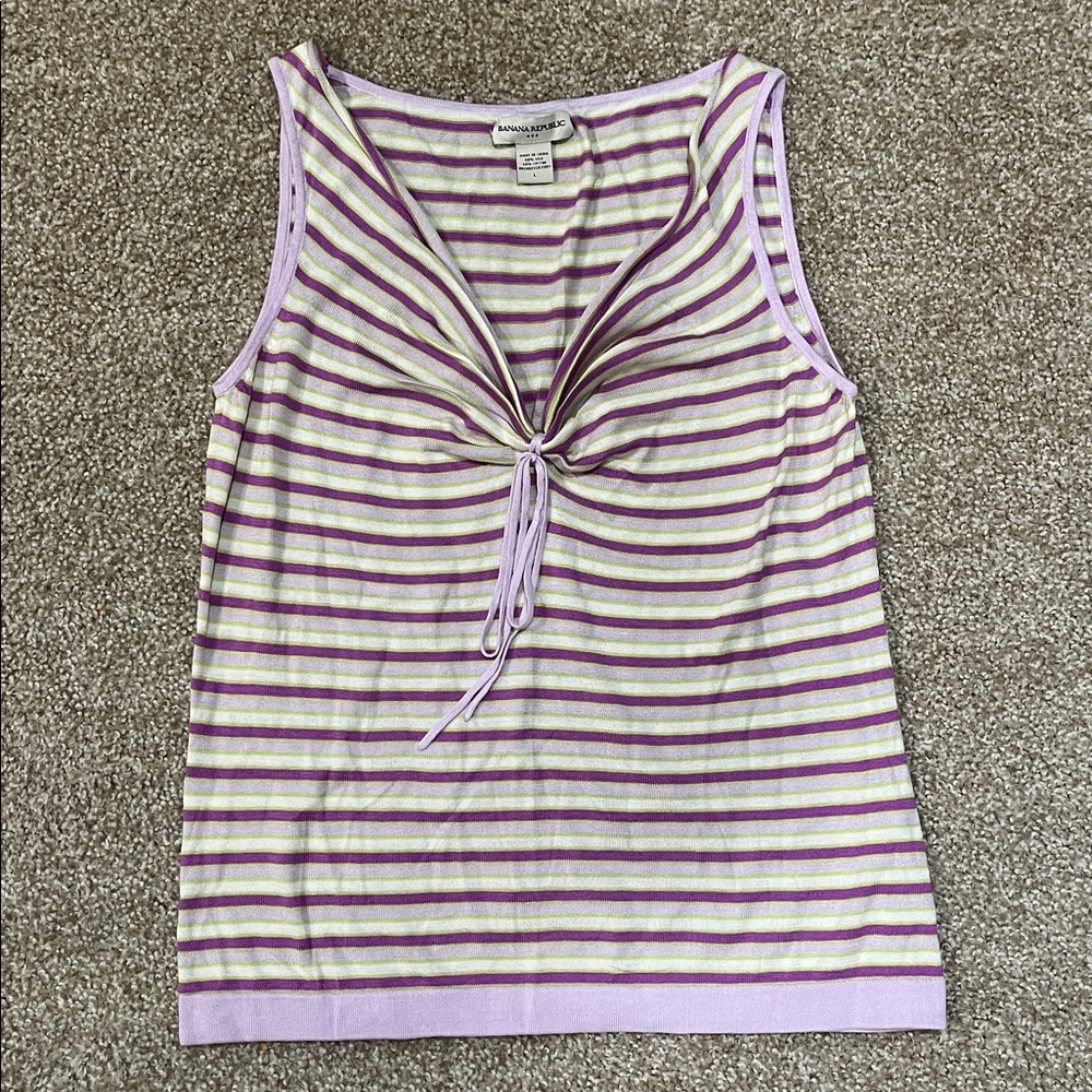 Vintage 2000’s Sexy Girly RomCom Silk Blend Pastel V-Neck Tank Top